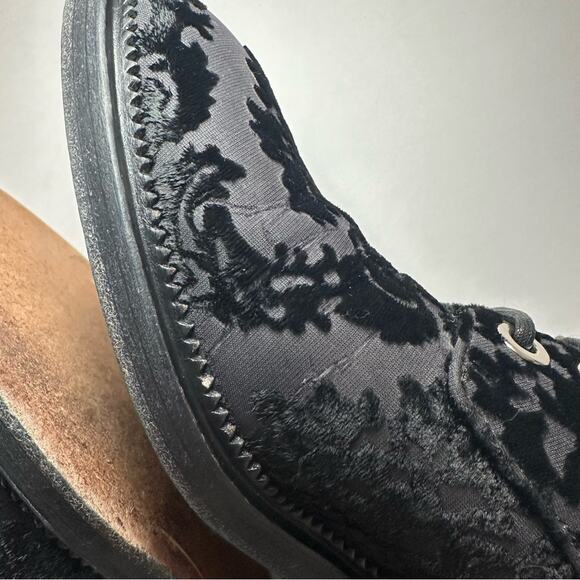 Givenchy Derby Oxford Flats Shoes Black IT 38 Lace Velvet Leather - Picture 9 of 14